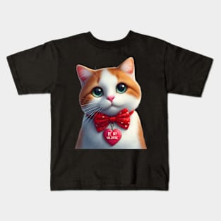 Cute Valentine Cat Kids T-Shirt